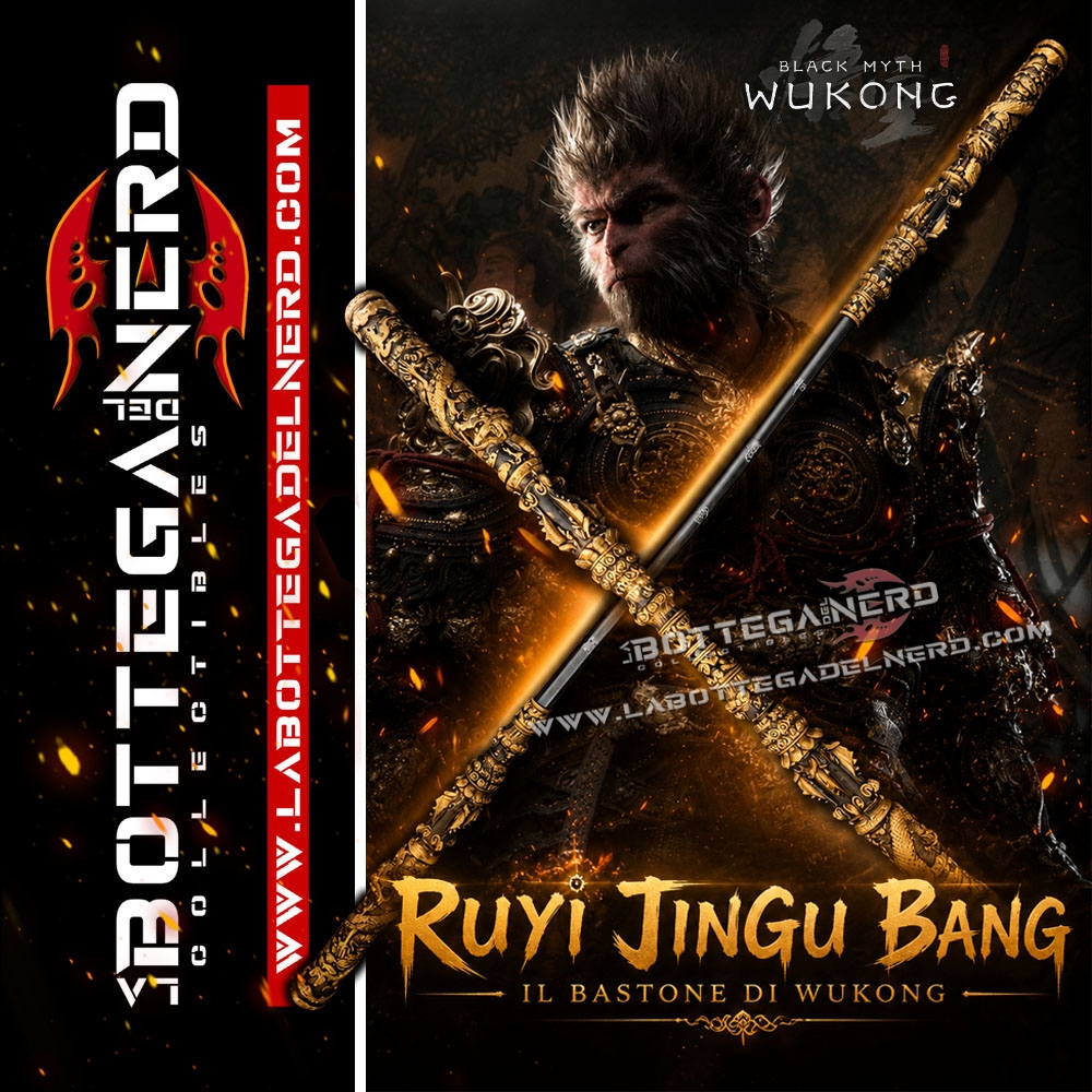 Black Myth Wukong - Ruyi Jingu Bang "Il Bastone di Wukong" Retrattile 166cm