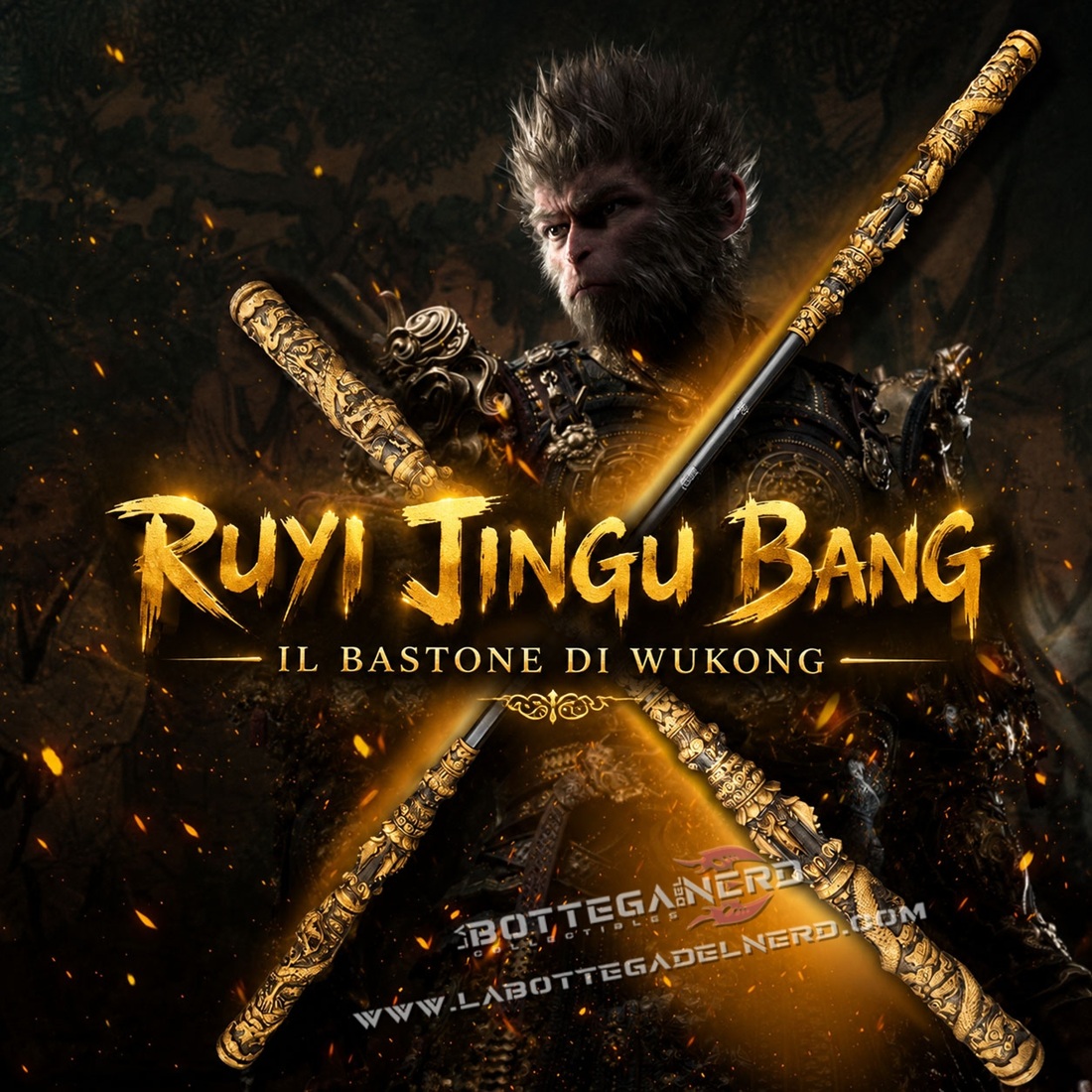 Black Myth Wukong - Ruyi Jingu Bang "Il Bastone di Wukong" Retrattile 166cm - immagine 8