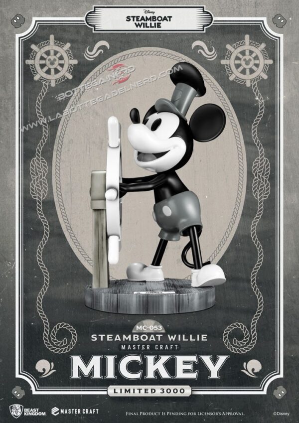 DISNEY - Steamboat Willie Statue Mickey Mouse (Topolino) 46cm