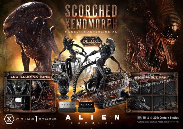 Alien: Romulus - XL Statue 1/3 Scorched Xenomorph Bonus Deluxe 98cm - immagine 29