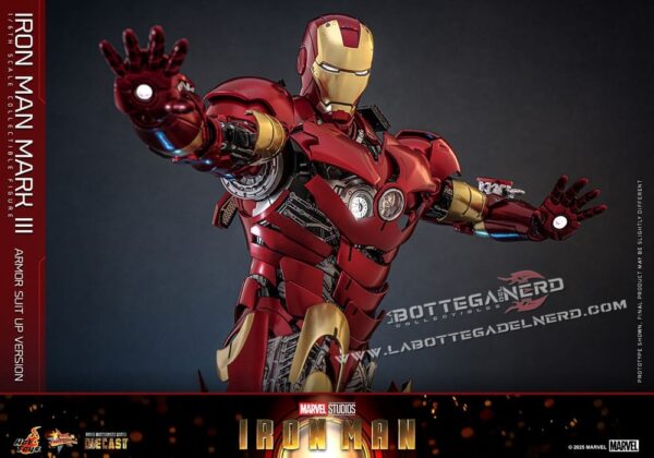 Iron Man - Action Figure 1/6 Iron Man Mark III (Suit Up Version) 32cm - immagine 4