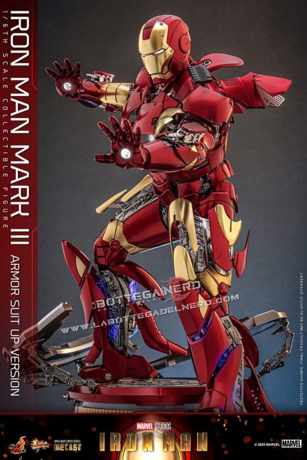 Iron Man - Action Figure 1/6 Iron Man Mark III (Suit Up Version) 32cm - immagine 7