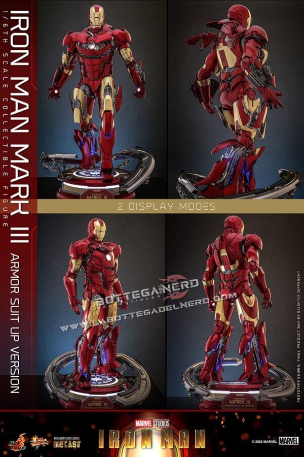 Iron Man - Action Figure 1/6 Iron Man Mark III (Suit Up Version) 32cm - immagine 11