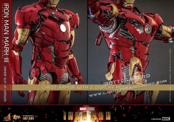Iron Man - Action Figure 1/6 Iron Man Mark III (Suit Up Version) 32cm - immagine 8