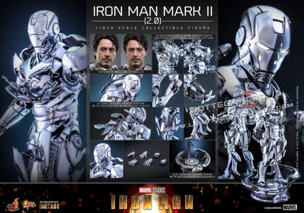 Iron Man - Action Figure 1/6 Iron Man Mark II (2.0) 33cm - immagine 10