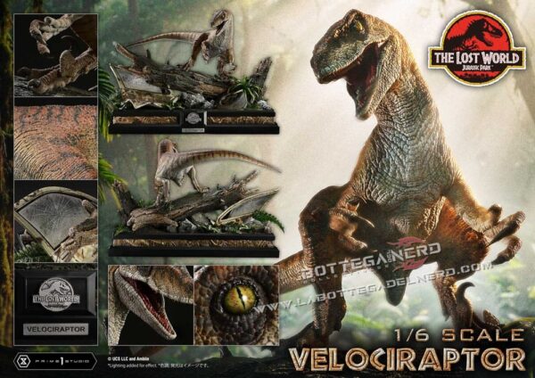 Jurassic Park II - Museum Collection Statue 1/6 Velociraptor 59cm - immagine 14