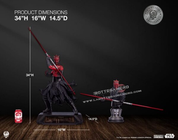 Star Wars - Statue 1/3 Darth Maul Platinum Exclusive 86cm - immagine 13