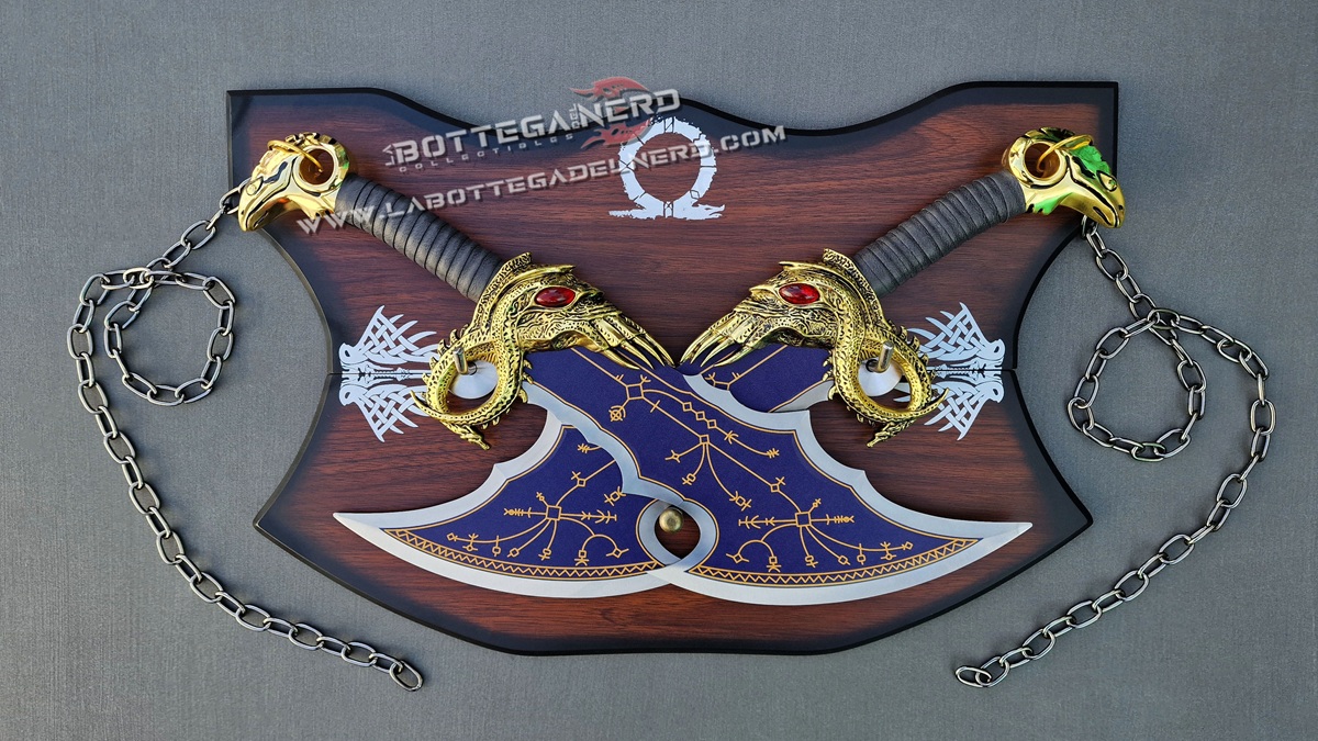 God of War Ragnarok - Replica LAME DEL CAOS Deluxe 1:1 (Version BLU) - immagine 2