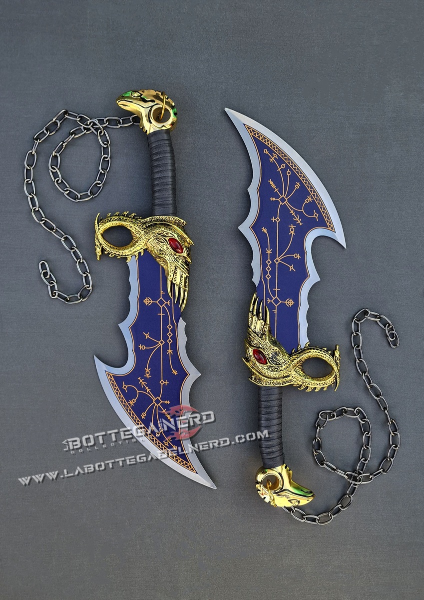 God of War Ragnarok - Replica LAME DEL CAOS Deluxe 1:1 (Version BLU) - immagine 5