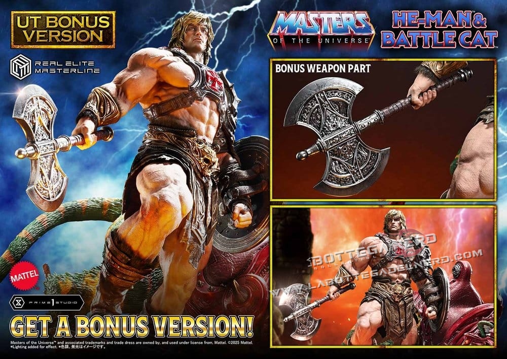 Masters of the Universe - Statue 1/4 He-Man & Battle Cat Bonus 86cm - immagine 2