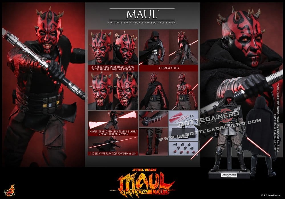 Star Wars: Shadow Lord - Masterpiece Action Figure 1/6 Maul 29cm - immagine 11
