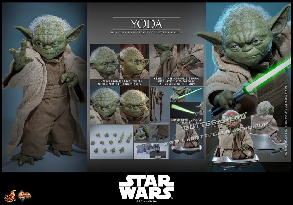 STAR WARS - Masterpiece Action Figure 1/6 Yoda 14cm - immagine 11
