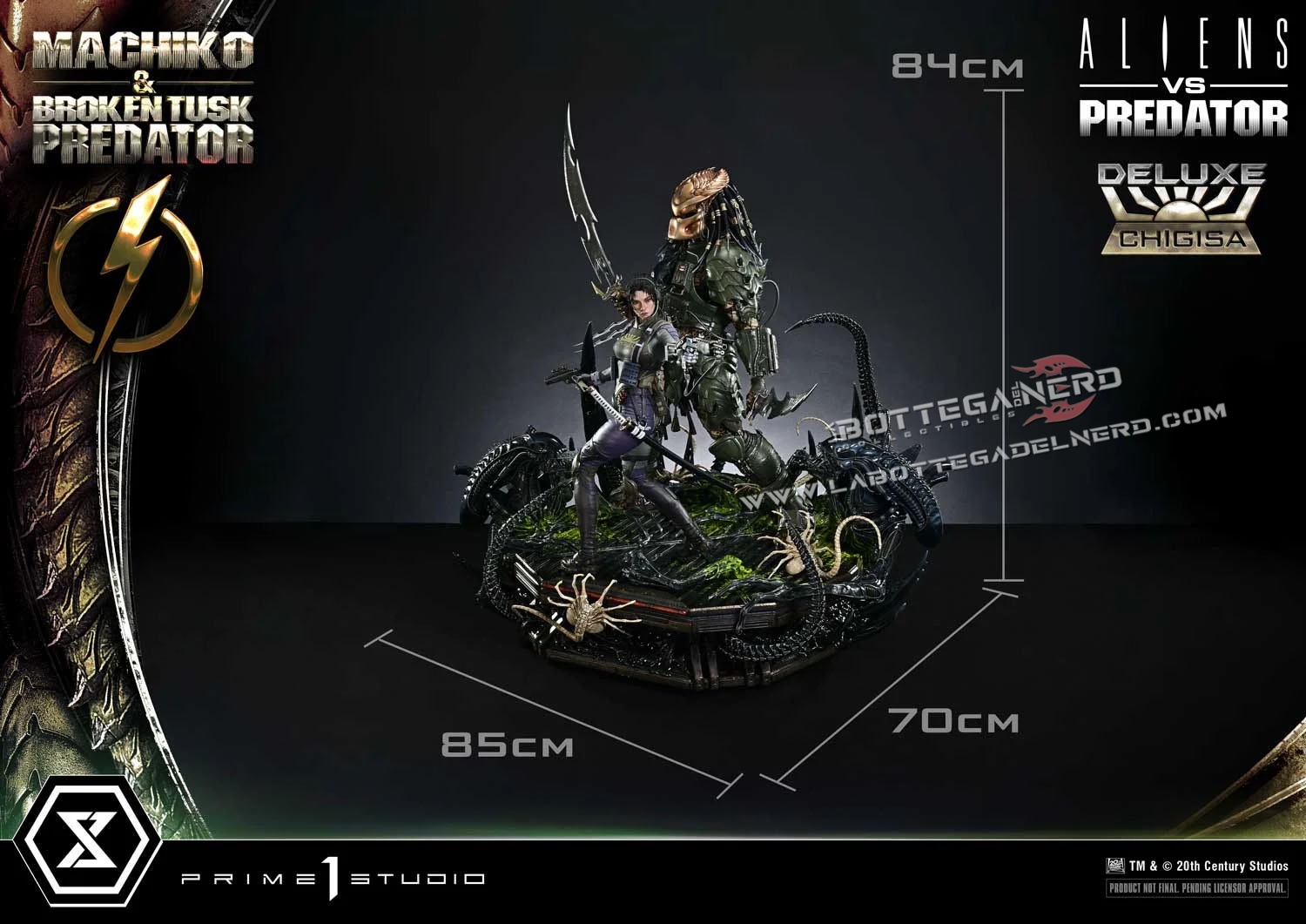 Aliens vs. Predator - Statue 1/4 Machiko & Broken Tusk Predator 79cm - immagine 16