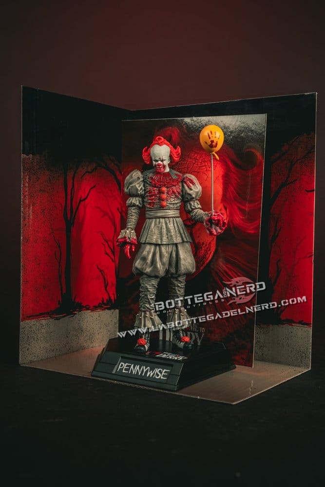 IT Welcome to Derry - Movie Maniacs Figure Pennywise (Bloody) 16cm - immagine 5