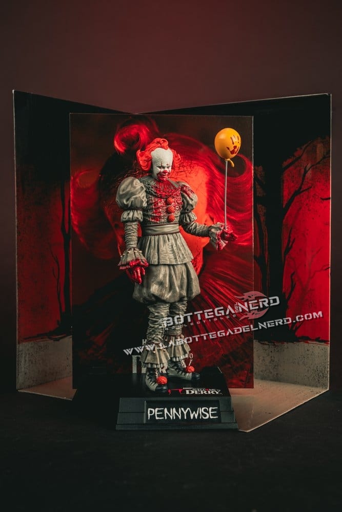 IT Welcome to Derry - Movie Maniacs Figure Pennywise (Bloody) 16cm - immagine 4