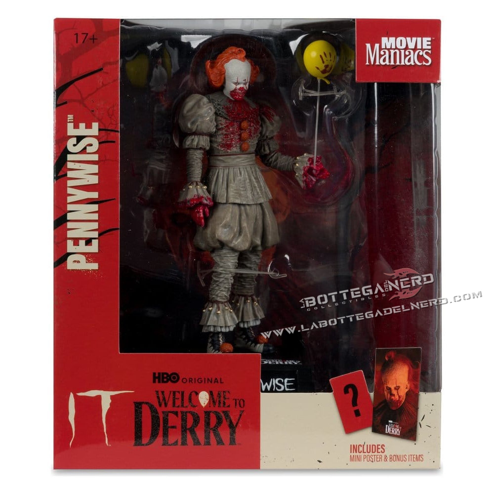IT Welcome to Derry - Movie Maniacs Figure Pennywise (Bloody) 16cm - immagine 8