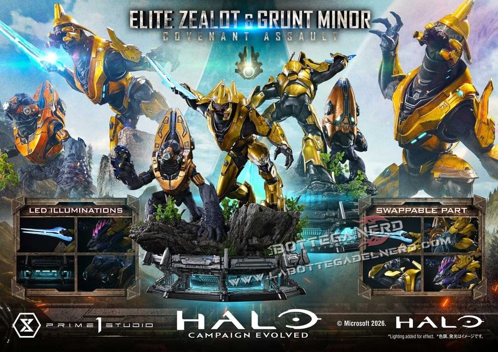 Halo - Masterline Statue 1/4 Elite Zealot & Grunt Minor 81cm - immagine 13